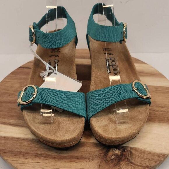 Papillio by Birkenstock Soley Embossed Ankle Strap Wedge Sandals size 10 - 10.5 - Picture 3 of 12